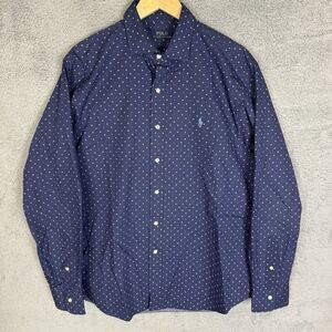 Polo‎ Ralph Lauren Shirt Mens L Blue Geometric Long Sleeve Button Down